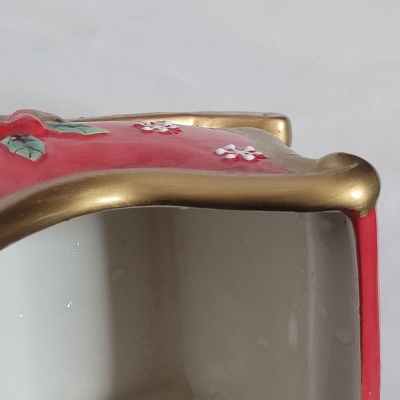 Fitz and Floyd Festive Bells Sleigh Ceramic Red Gold 7 x 5 x 4 Inches - Picture 7 of 11